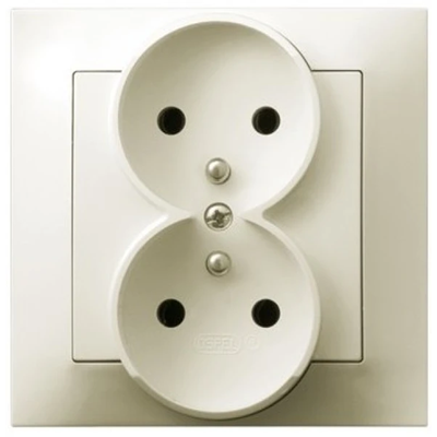 IMPRESJA Ecru double earthed socket