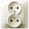 IMPRESJA Ecru double earthed socket