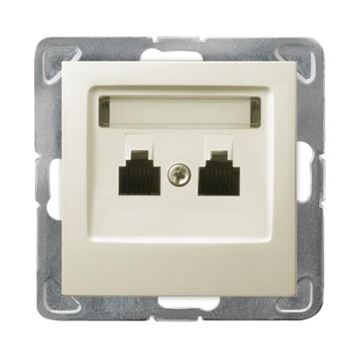 IMPRESJA Ecru double parallel telephone socket