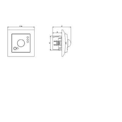 IMPRESJA Electronic motion sensor, frameless golden metallic