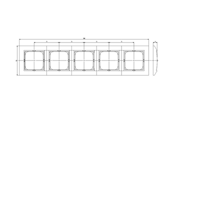 IMPRESJA Five-gang frame for IP44 ecru switches