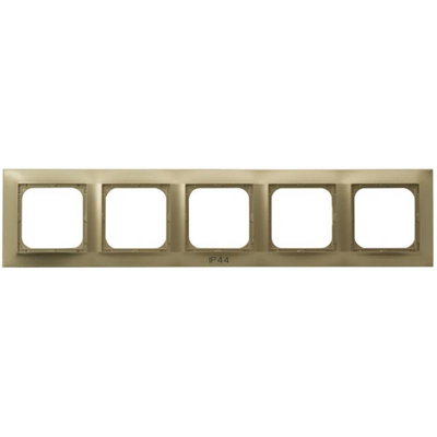 IMPRESJA Five-gang frame for IP44 switches, gold metallic