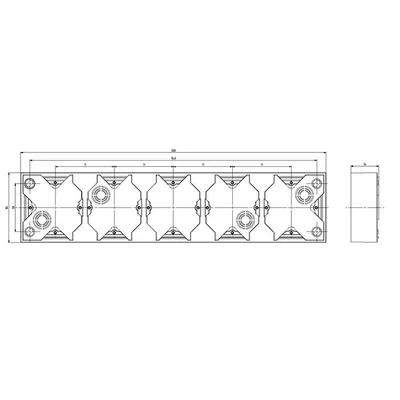IMPRESJA Five-gang gold metallic wall-mounted installation box