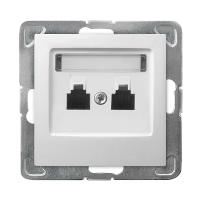 IMPRESJA Gniazdo telefoniczne, podwójne, równoległe biały