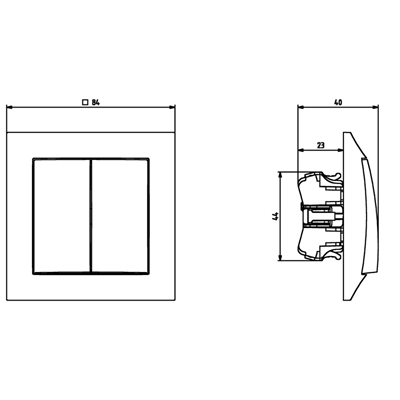 IMPRESJA Goldmetallischer Doppelverbinder, ohne Rahmen