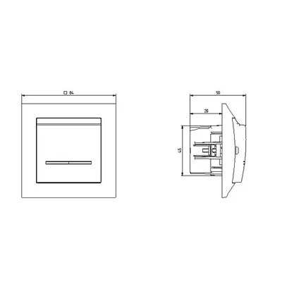 IMPRESJA Hotel connector, silver without frame