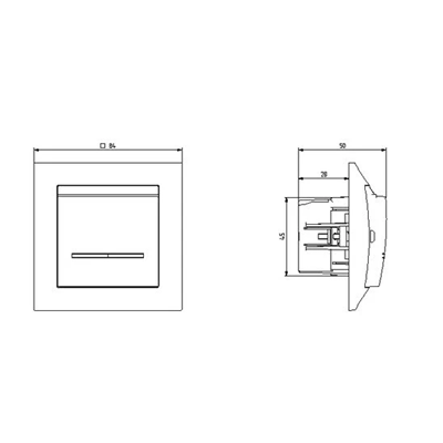 IMPRESJA Hotel connector, without frame, titanium