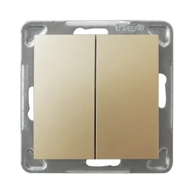 IMPRESJA Łącznik dwugrupowy złoty metalik, bez ramki