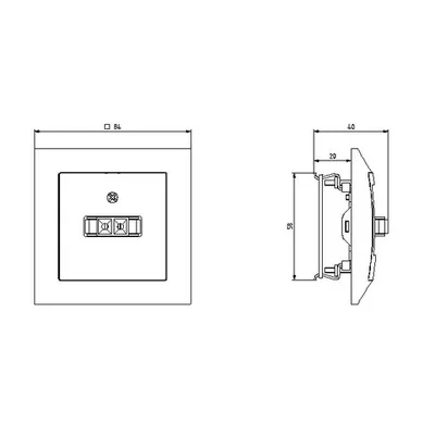 IMPRESJA Loudspeaker socket, single silver