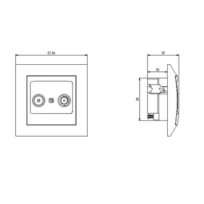 IMPRESJA Pass-through RTV socket ZAP-14 or métallisé
