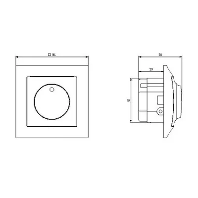 IMPRESJA Push-turn dimmer, adapted to incandescent and other loads, white, without frame