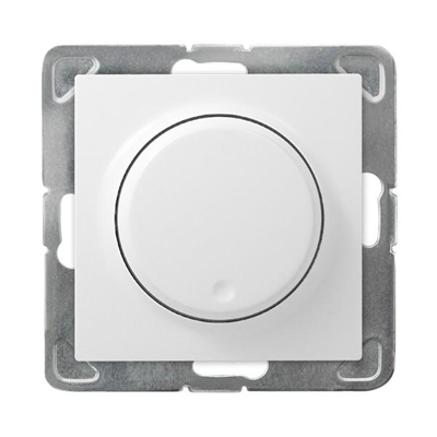 IMPRESJA Push-turn dimmer, adapted to incandescent and other loads, white, without frame