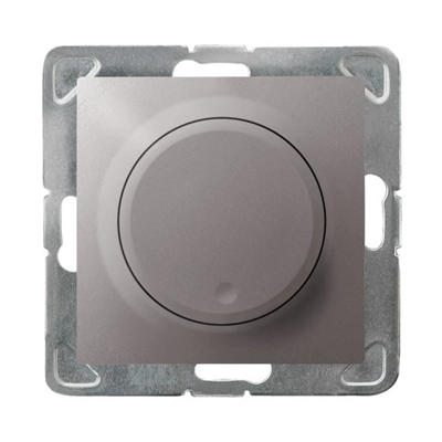 IMPRESJA Push-turn dimmer, titanium, without frame