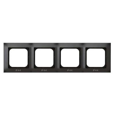 IMPRESJA Quadruple frame for IP-44 switches, anthracite