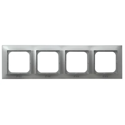 IMPRESJA Quadruple frame for IP44 switches, silver
