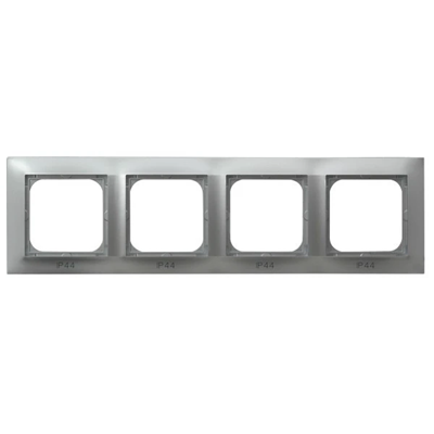 IMPRESJA Quadruple frame for IP44 switches, silver