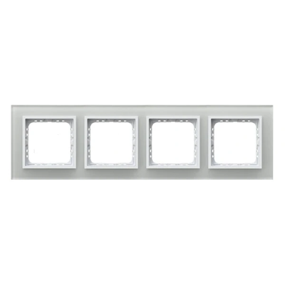 IMPRESJA Quadruple white glass frame + white frame