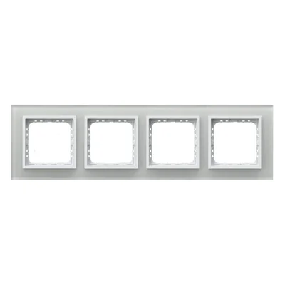 IMPRESJA Quadruple white glass frame + white frame