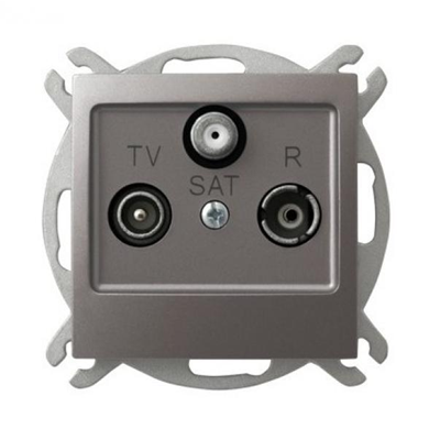 IMPRESJA RTV-SAT socket, end titanium