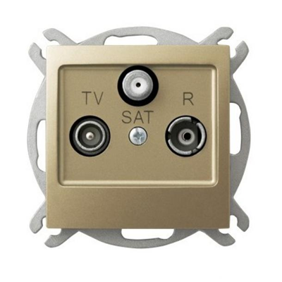 IMPRESJA RTV-SAT socket gold metallic