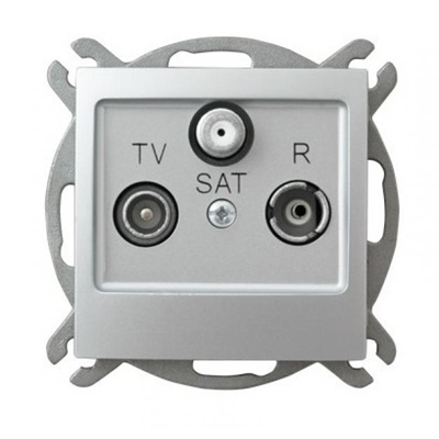 IMPRESJA RTV-SAT socket, pass-through silver