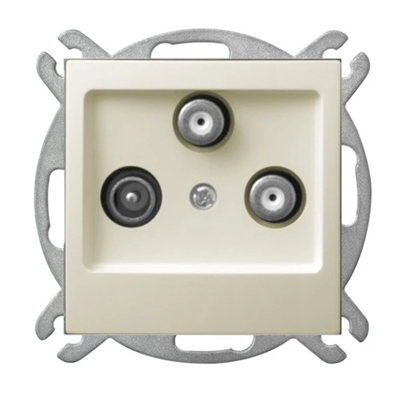 IMPRESJA RTV-SAT socket with two SAT ecru outputs