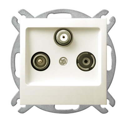 IMPRESJA RTV-SAT socket with two SAT ecru outputs