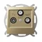 IMPRESJA RTV-SAT socket with two SAT outputs, golden metallic