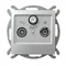 IMPRESJA RTV-SAT socket with two SAT outputs, silver