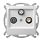 IMPRESJA RTV-SAT socket with two SAT outputs, white