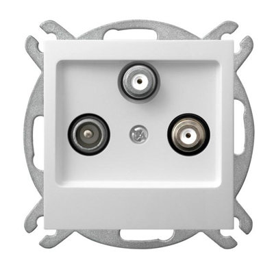 IMPRESJA RTV-SAT socket with two SAT outputs, white