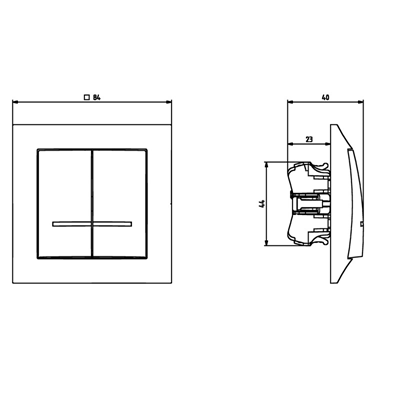 IMPRESJA Shutter switch with backlight white, without a frame