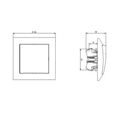 IMPRESJA Silver cross connector, without frame