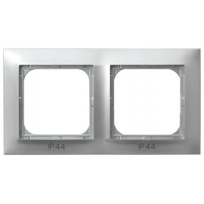 IMPRESJA Silver double frame for IP44 switches