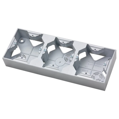 IMPRESJA Silver wall-mounted triple junction box