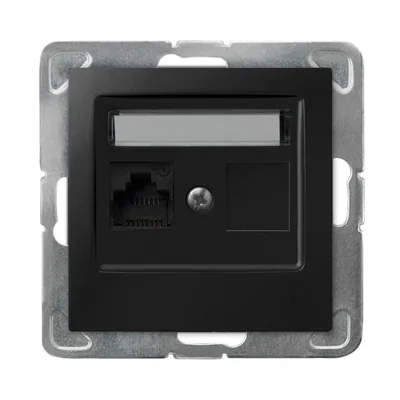 IMPRESJA Single computer socket, cat. 5e MMC - matte black
