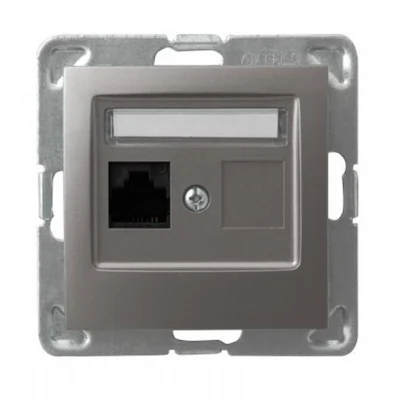 IMPRESJA Single computer socket, cat. 5e, titanium