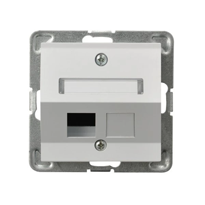 IMPRESJA Single computer socket housing, slanted white