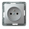 IMPRESJA Single earthed silver socket