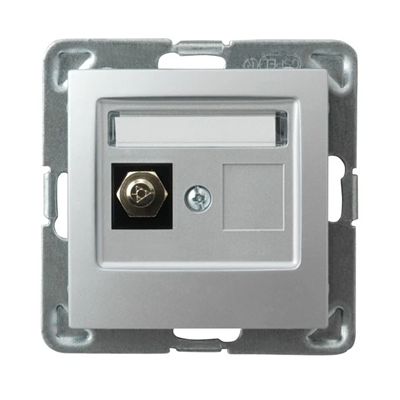 IMPRESJA Single equipotential socket IMPRESJA silver