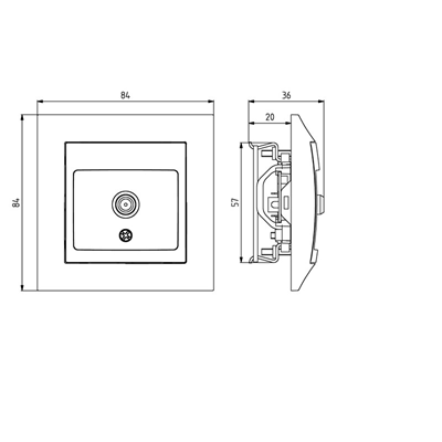 IMPRESJA Single F ecru antenna socket