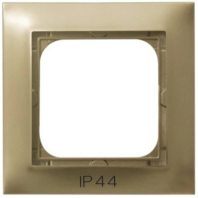 IMPRESJA Single frame for switches IP44 golden metallic