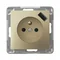 IMPRESJA Single socket outlet with earthing and shutters for current paths with USB charger golden metallic