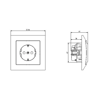 IMPRESJA Single socket outlet with schuko grounding and écru current path shutters