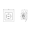 IMPRESJA Single socket outlet with schuko grounding and écru current path shutters
