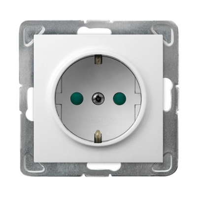 IMPRESJA Single socket outlet with schuko grounding and écru current path shutters