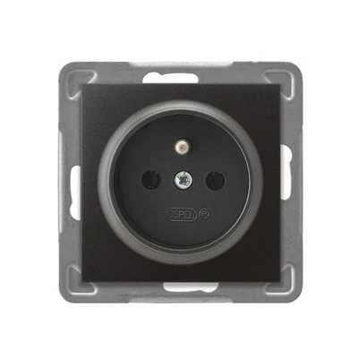 IMPRESJA Single socket with earthing anthracite