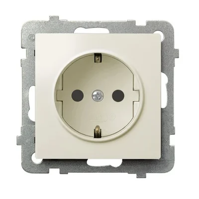 IMPRESJA Single socket with earthing schuko ecru