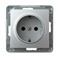 IMPRESJA Single socket with earthing schuko silver