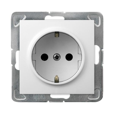 IMPRESJA Single socket with earthing schuko silver